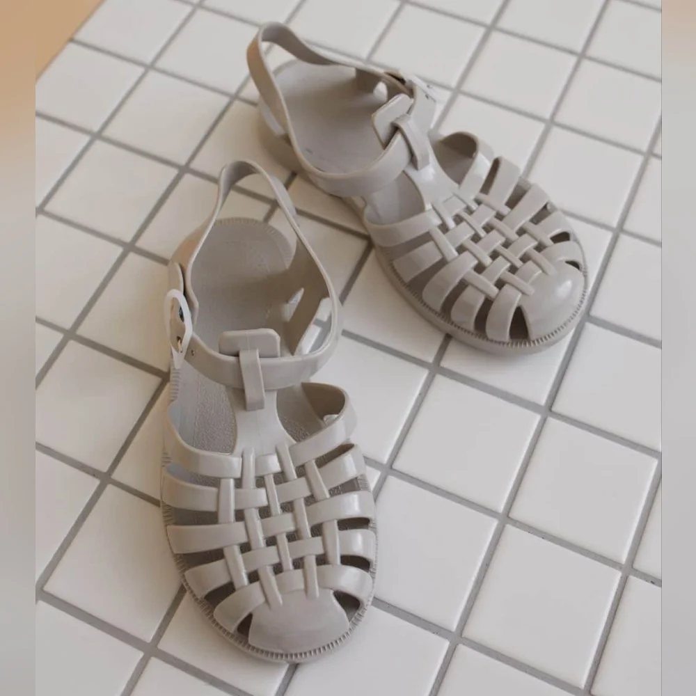 Méduse | Kids Woven Fisherman Jelly Sandals - Light Beige